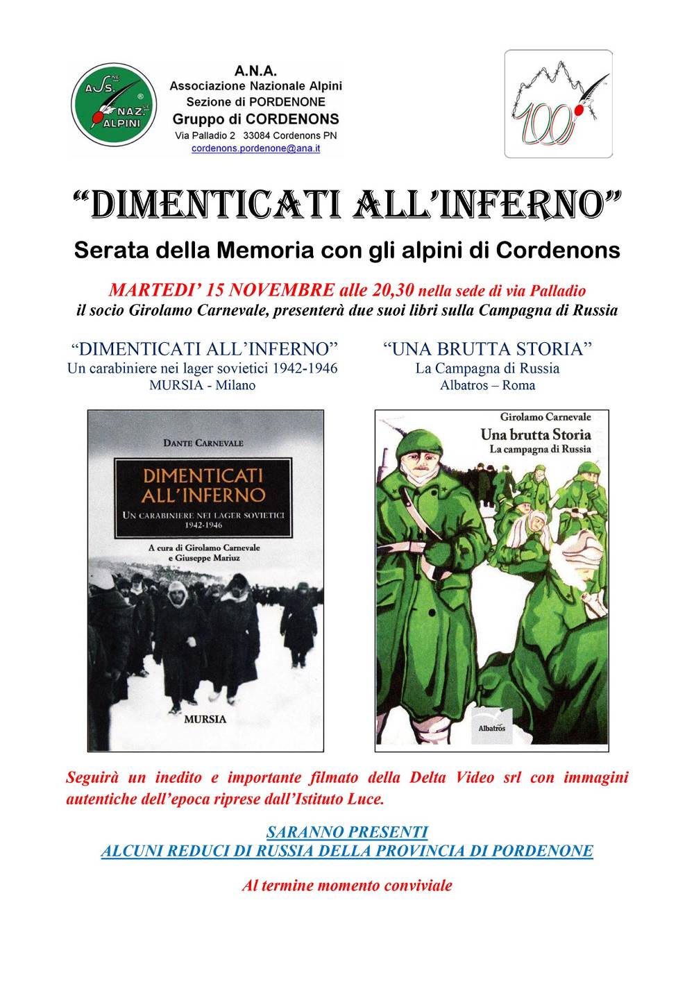 Presentazione libri di Dante e Girolamo Carnevale