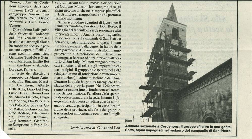 1989 - Restauro campanile della chiesa medievale di san Pietro Apostolo