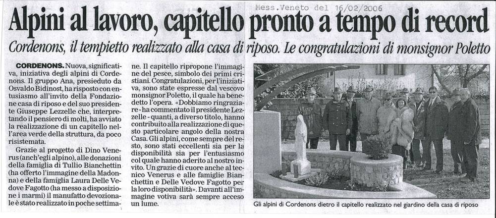 2006 - Costruzione cappitello casa di riposo